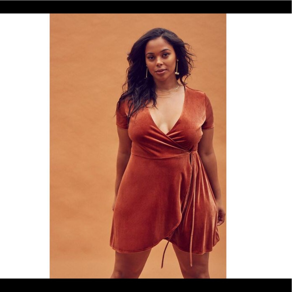 Velvet wrap dress